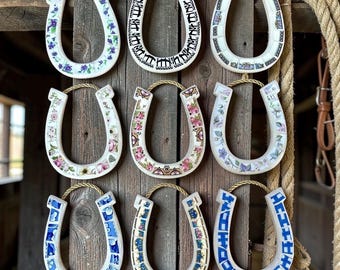 Horseshoe Mosaic, Equestrian Decor, Housewarming Gift, Horse Owner Gift, Wall Art Decor