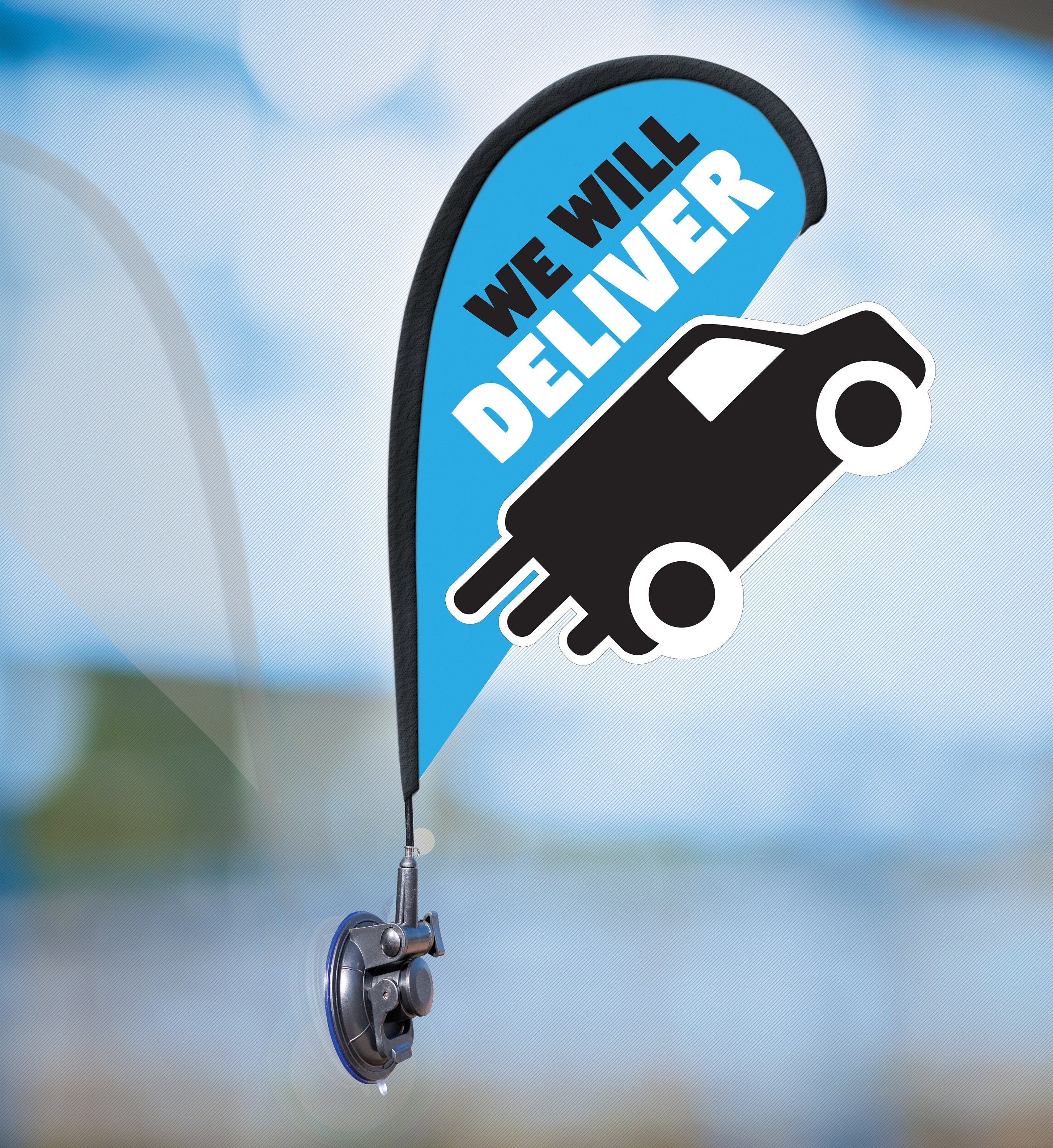Papa John's Delivery Flag for Car Truck Van Double Sided Logo Window insert Papa John's Delivery Flag for Car Truck Van Double Sided Logo Window insert