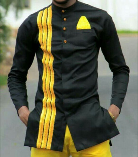 yellow and black outfit men's