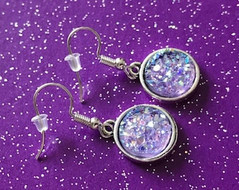 Lavender Druzy Earrings Mauve Faux Druzy Earrings Light Purple Druzy Earrings