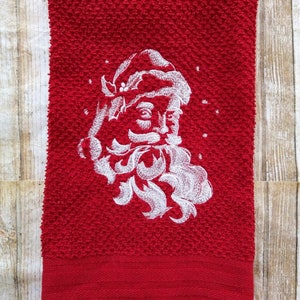 Toalla de cocina bordada con cara de Papá Noel, regalo divertido, Papá Noel, toalla Holoday, regalo de inauguración de la casa, decoración de la cocina, cita divertida, regalo de Navidad