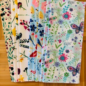 Floral Cotton Flannel Unpaper Towels: Reusable Cloth Wipes, Set of 10