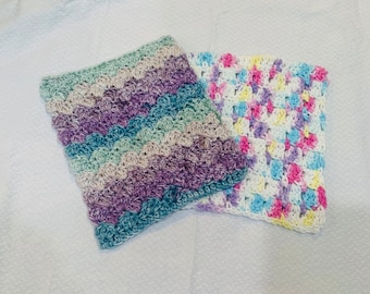 Dish cloths, wash cloths, handmade, cotton, crochet