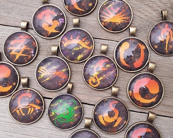 Custom Classic Werewolf: the Apocalypse glass pendants and keychains