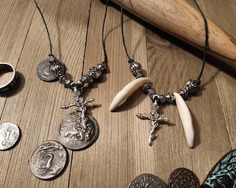 Vampire Rose cross necklace