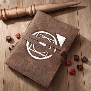 Tremere leather covered deckle edged paper journal