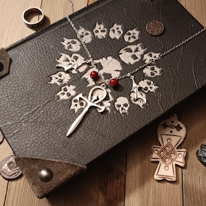 Vampire Ankh bat wing necklace
