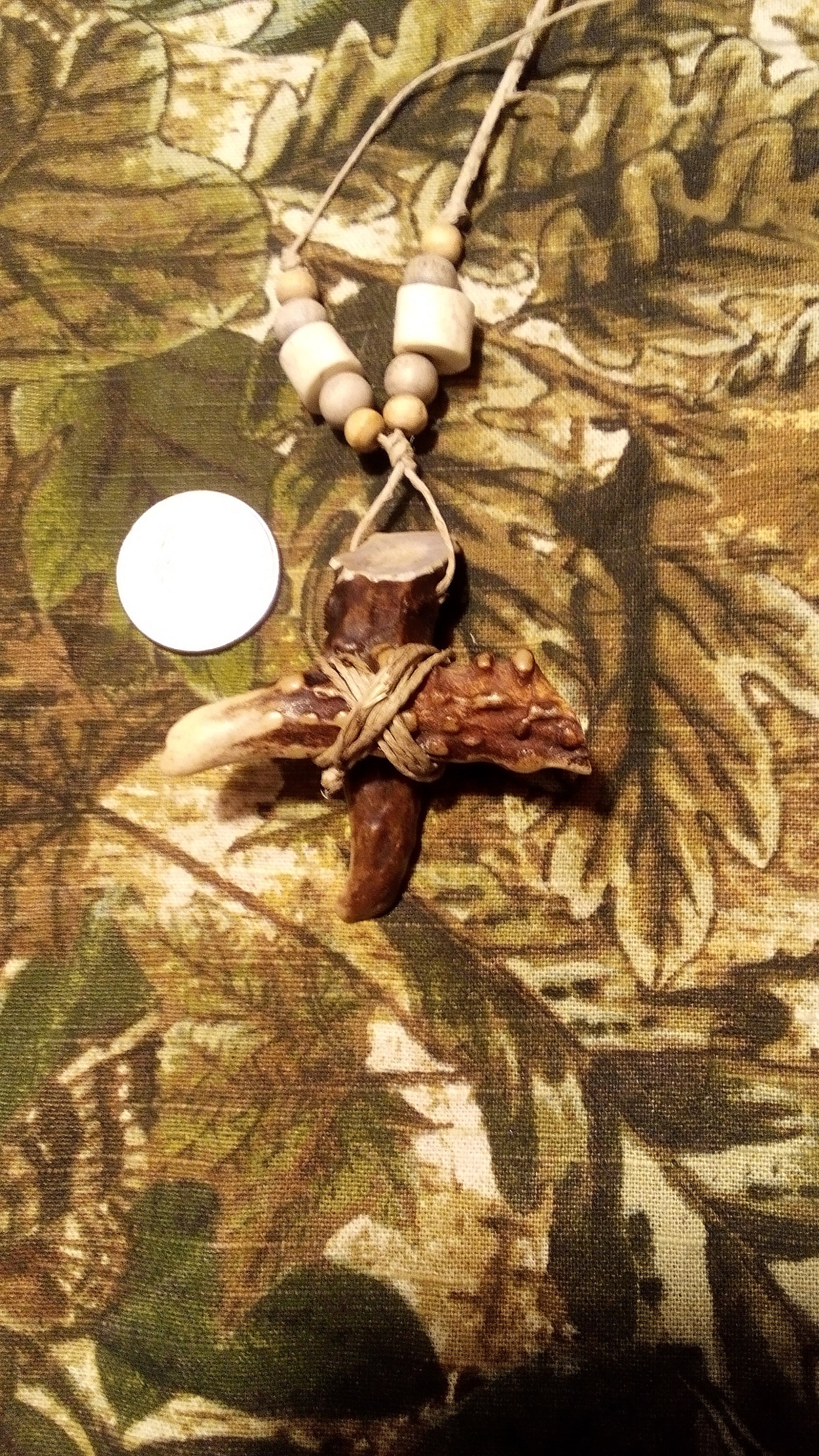 Deer antler cross necklace discount