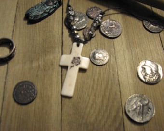 Toreador bone cross necklace