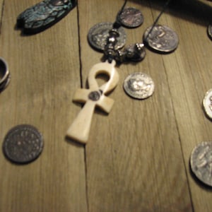 Tremere bone ankh necklace