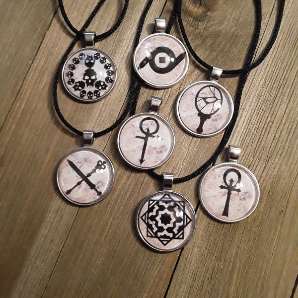 Custom Vampire: the Masquerade Grey Marble Glass Pendants & Keychains