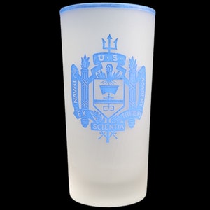 U.S. Naval Academy Crystal Satin Blue Logo & Trim Federal Glass Tumbler