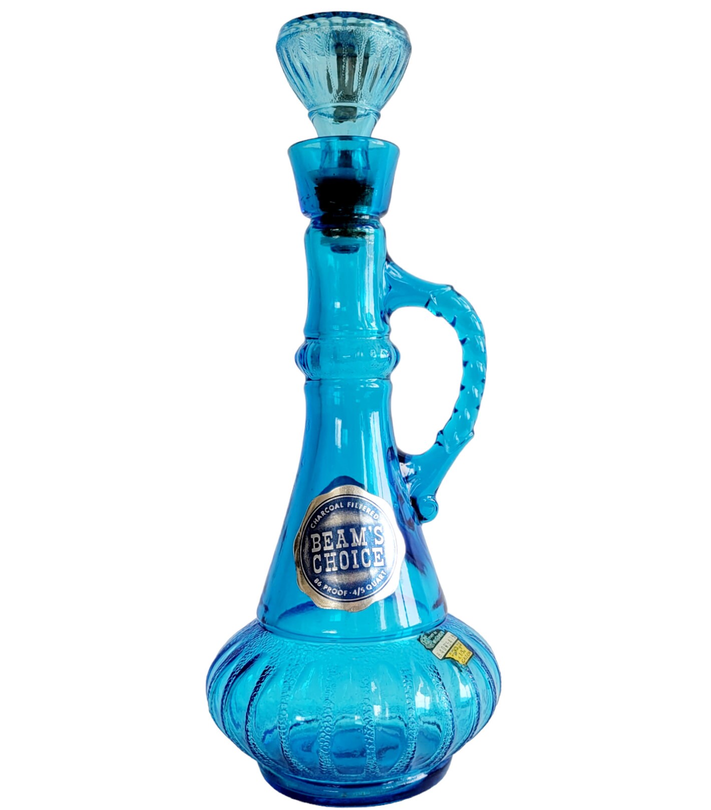 Jim Beam Genie Bottle Blue Decanter Etsy