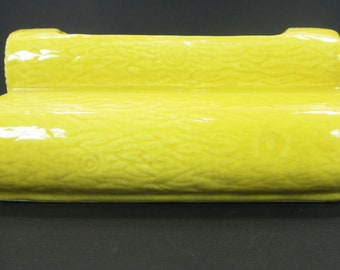 Yellow Planter Three Stacked Logs 6" long x 4" wide x 3" high Unknown