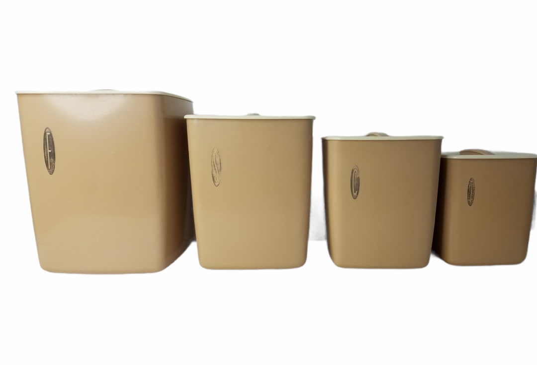 Rubbermaid Nesting Canisters W/ Lids Ca 1970s Hard Plastic Set Etsy