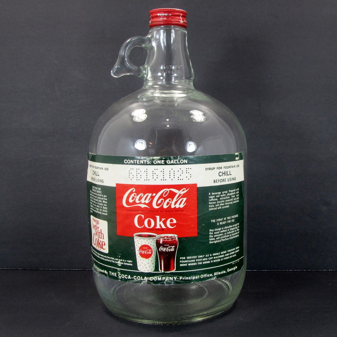 1960s 1 Gallon Coca Cola Coke Syrup Glass Jug Bottle with Cap Etsy