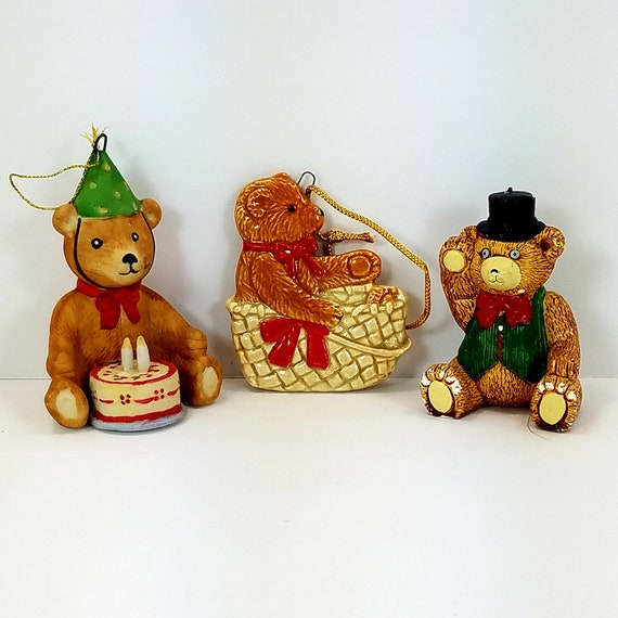 Schmid Gordon Fraser 1984 Set of 2 and A Sitting Bear Figurine