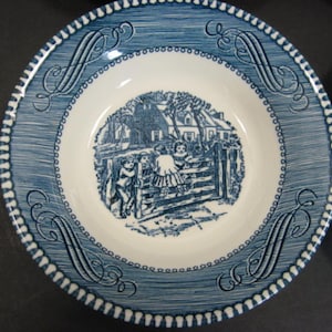 Royal China Currier Ives The Old Farm Gate Berry 5.75in Dessert Bowl Children