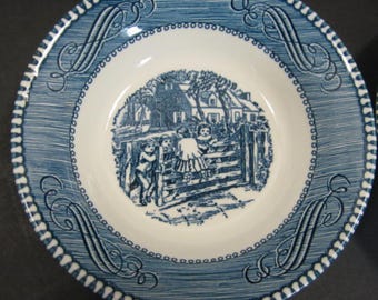 Royal China Currier Ives The Old Farm Gate Berry 5.75in Dessert Bowl Children