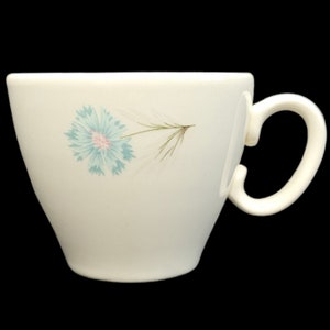 Taylor Smith TST Te Kaffekopp Platt Boutonniere Vit Aqua Blå Blomma