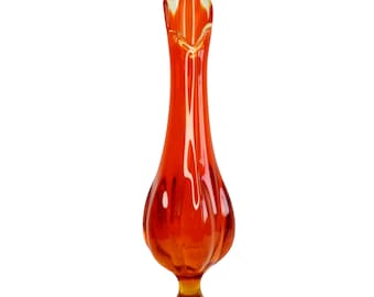 Viking Persimmon 6 Petal Swung Vase 17 3/4"