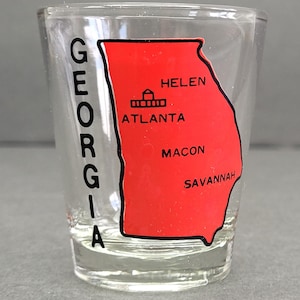 ジョージア州記念品ショットグラス 赤