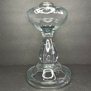 U.S. Glass Oil Kerosene Lamp Ella Safety First One Piece Glass Collar 1900s