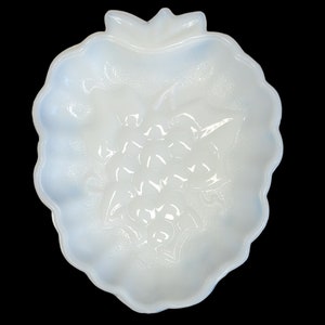 Hazel Atlas Milk Glass Grape Trinket Nut Dish