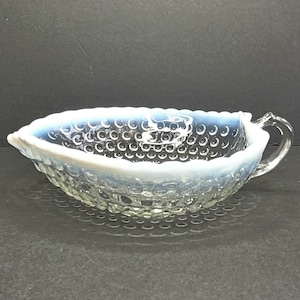 Anchor Hocking Opalescent Moonstone Heart Shaped Candy Dish 1942-1946