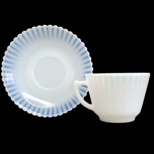 MacBeth Evans Petalware Monax White Coffee Cup Teacup Saucer Set