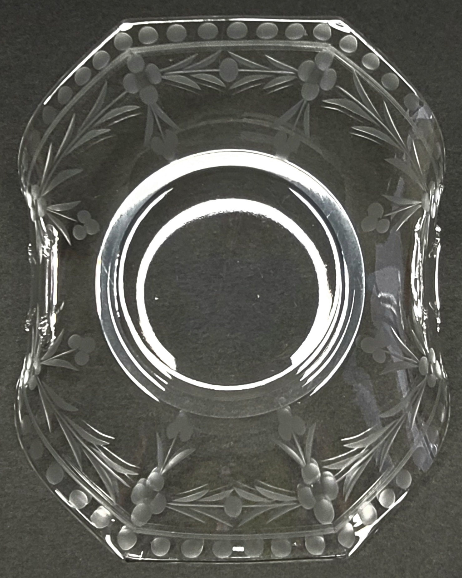 Heisey Glass Octagon Bon Bon Unknown Etch - Etsy
