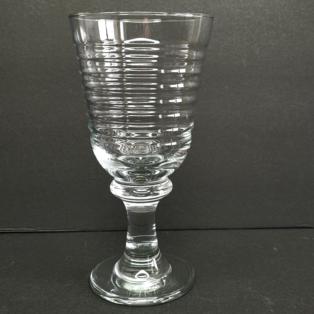 Libbey Ribbed Glassware Libbey Sirrus Ribbed Design Clear Glass Set of 4 Footed Iced Tea 14oz ...