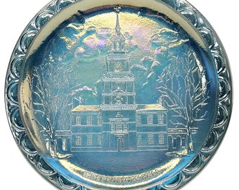 Plaque de verre commémorative du carnaval bleu du bicentenaire de l’Indiana Bicentennial Independence Hall