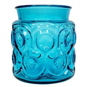 Recipiente pequeño azul Moon & Star de L.E. Smith sin tapa