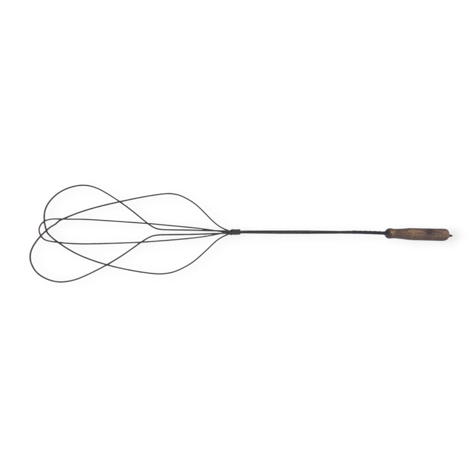 Primitive Bat Wing Shape Carpet Rug Beater Twisted Wire Wooden Handle ...