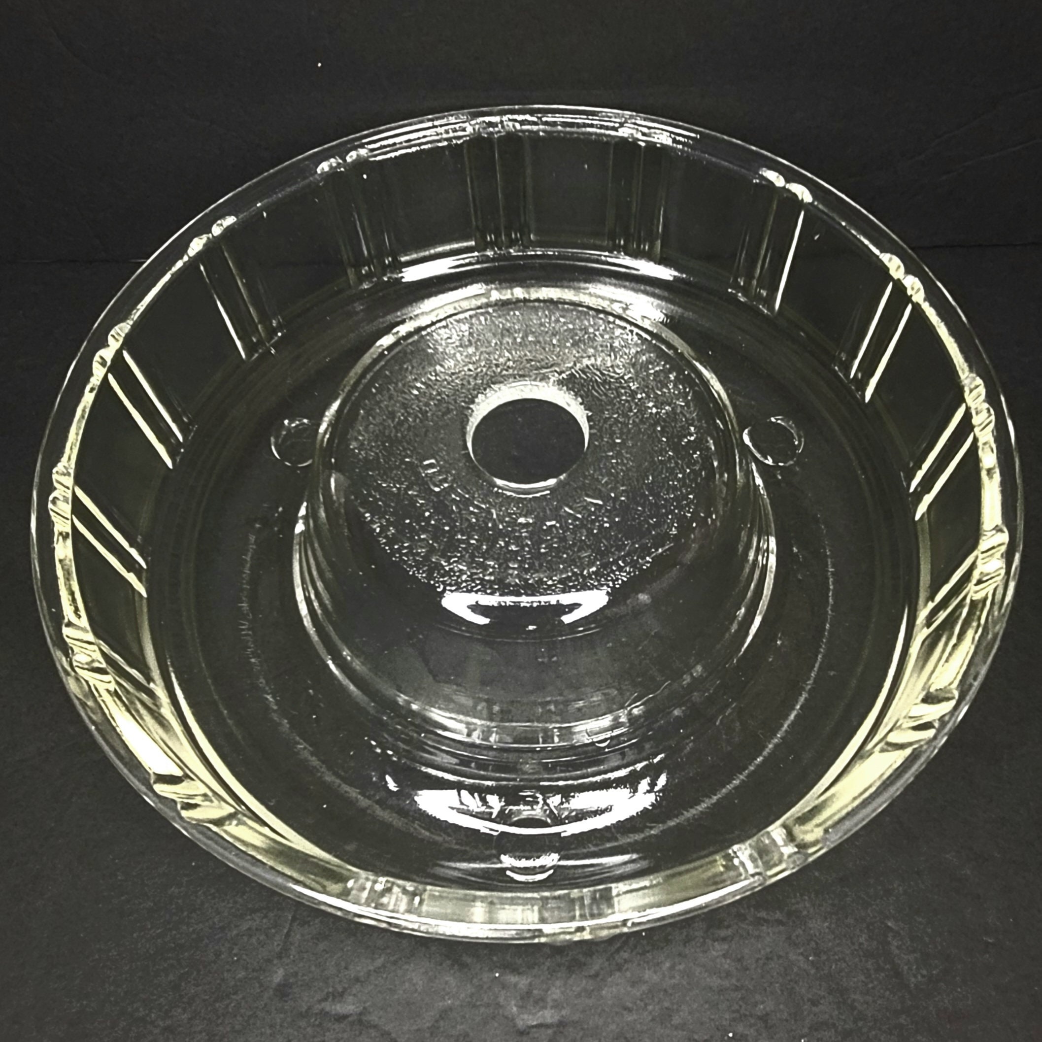 Vintage Queen Anne Glasbake Clear Glass Bundt Cake Pan Jell-o Ice Ring Mold  9”