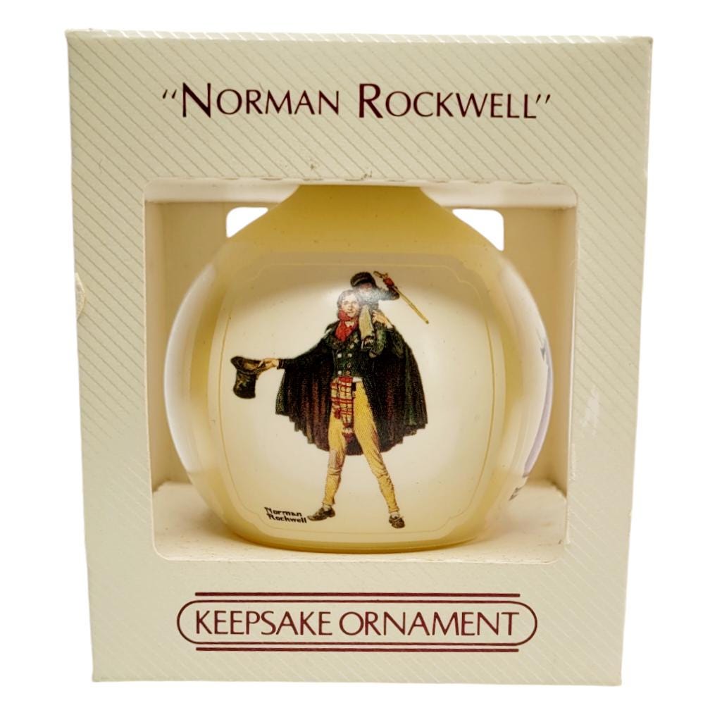 彫刻・オブジェ Vintage London Hallmark 1984 Pill Box Hallmark Keepsake Ornament 1984 Norman Rockwell QX251-1 Original