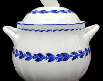 Noritake Simplicity in Blue Sugar Bowl w/ lid Made in Japan