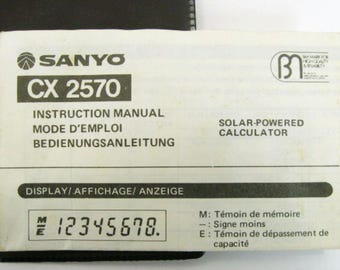 Vtg Retro SANYO CX 2570 Pocket Calculator Tested W/ Case Works