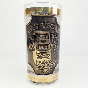 Culver Las Vegas Souvenir Glasbecher Eiszapfen Roulette Würfelkarten Poker Chips