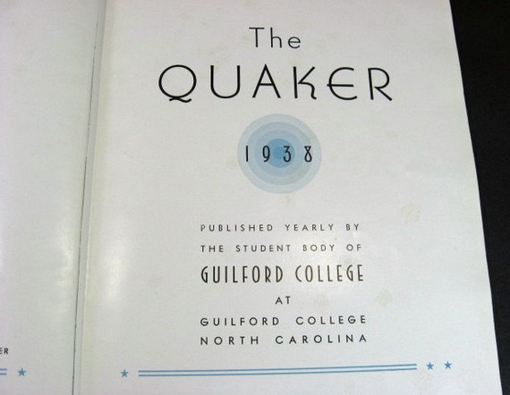 1938 Guilford College North Carolina The Quaker Year Book Etsy