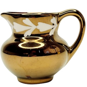 Gray's Potteries Copper Lustre Miniature Cream Pitcher Stoke On Trent England