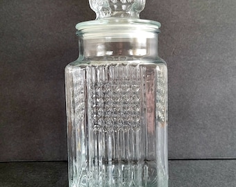 Koeze&#39;s Glass Candy Nut Decanter Jar Apothecary Flour Canister Lidded Tea Cookie Style B