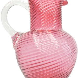 Cranberry Swirl Handblown Pitcher Large