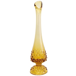 Fenton Glass Hobnail Amber Bud Vase