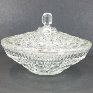 Indiana Glass Royal Brighton Windsor Clear Candy Box & Cover