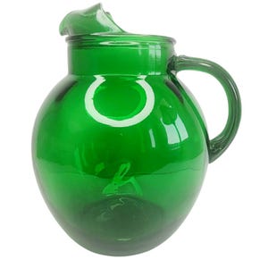 Anchor Hocking Fire King Forest Green 86oz Round Pitcher w/ Ice Lip