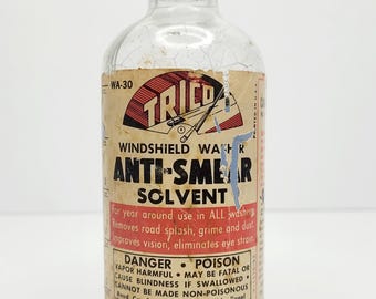 NOS TriCo, solvente anti-macchia per lavavetri, bottiglia di vetro da 6 once.