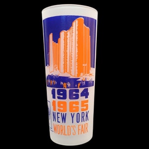 1964/65 New York World&#39;s Fair Hall of Science Tall Satin Frosted Iced Tea Tumbler