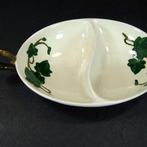 Prato de geléia aberto dividido com alça única Metlox Poppytrail California Ivy 2 partes